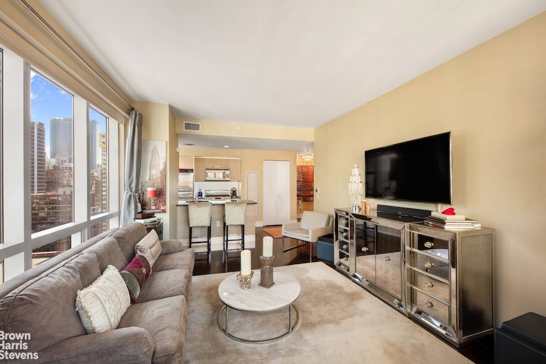 Step into your new home. A gorgeous corner 690sf one bedroom one bathroom layout on the 23rd floor at the famed 'ORION'.