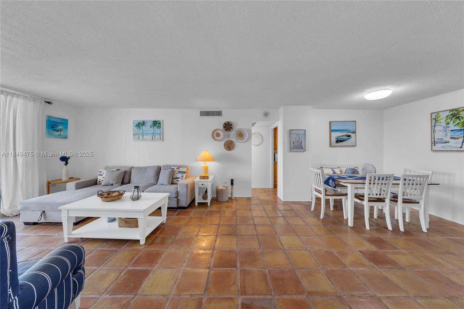 Oceanfront furnished 2 bedroom, 2 bathroom residence at Oceanside Plaza, designed by renowned architect Morris Lapidus.