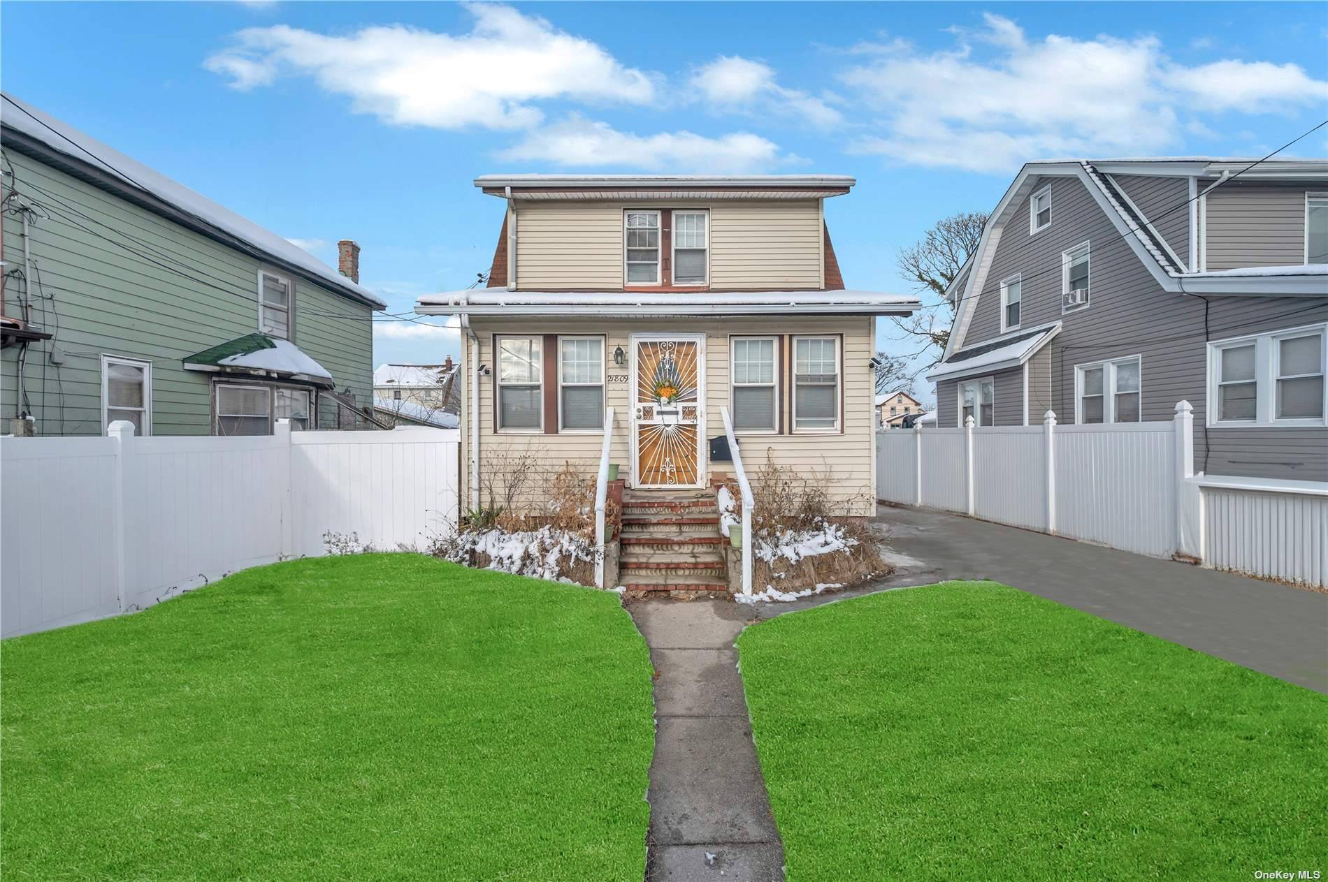 Beautiful Single Family House in Springfield Gardens, featuring 3 Bedrooms, 2 Full Bathrooms, Living amp ; Dining Room, Kitchen, a Full Finished Basement, an attic with pulled stairs as well ...