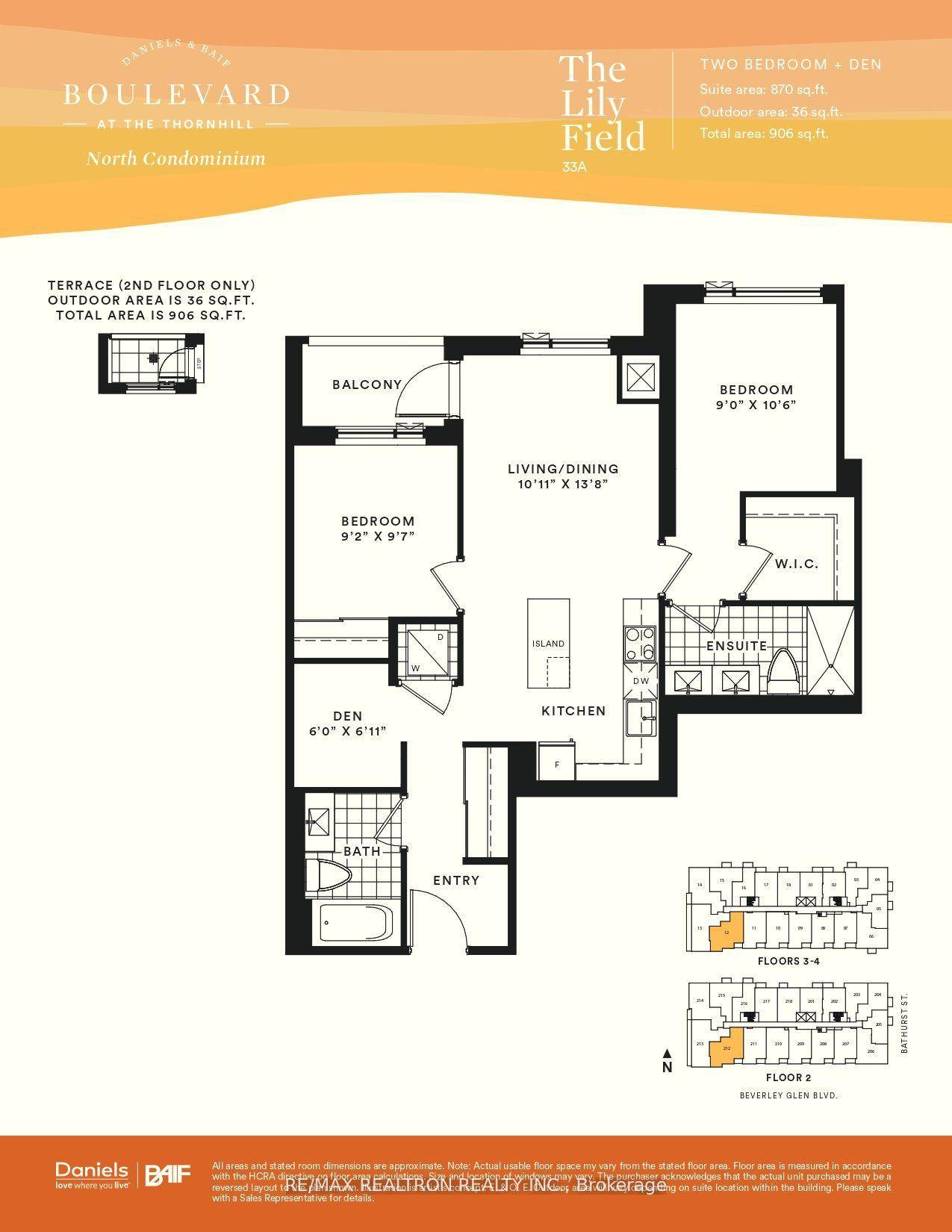 2 bedroom Den 2 full bathroom showstopper in highly sought after The Boulevard Condos by Daniels Corp offering approx 900 sqft boasting incredible split layout floor plan with a den ...