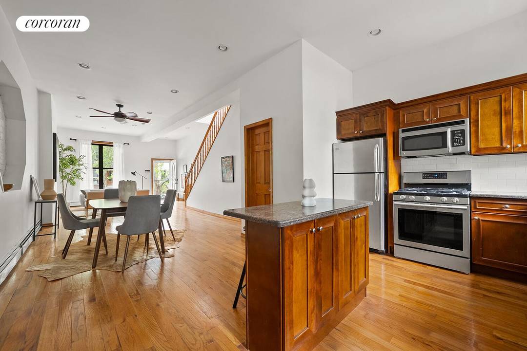 Bed Stuy Two Family townhouse off bustling Tompkins Ave ideal for an owner occupant or investor, this well configured property offers an upper duplex with access to the finished cellar ...