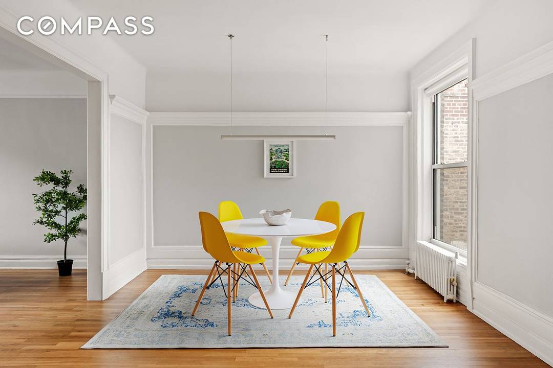 Enjoy the mix of classic and contemporary living in this large, light filled, charming 2BR 1BA pre war cooperative.