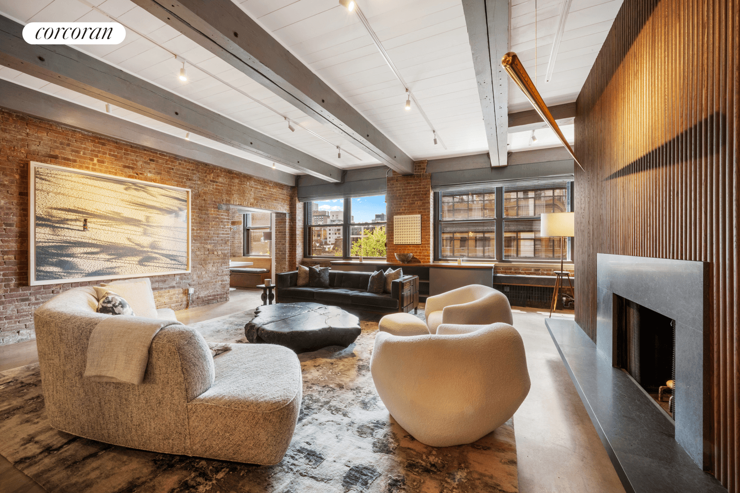 Located at the Spears doorman condominium in West Chelsea, this expansive and meticulously FURNISHED 3, 686sf 1, 123m three bedroom three bath loft wraps three corners and offers three sun ...