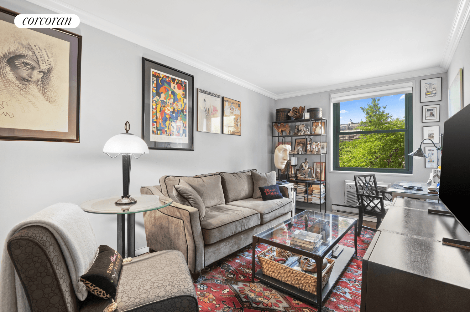 The largest of the 2 BR lines in West Village Houses, 131 Barrow Street 4A offers stunning luminosity and views, facing South over the lush shared garden.