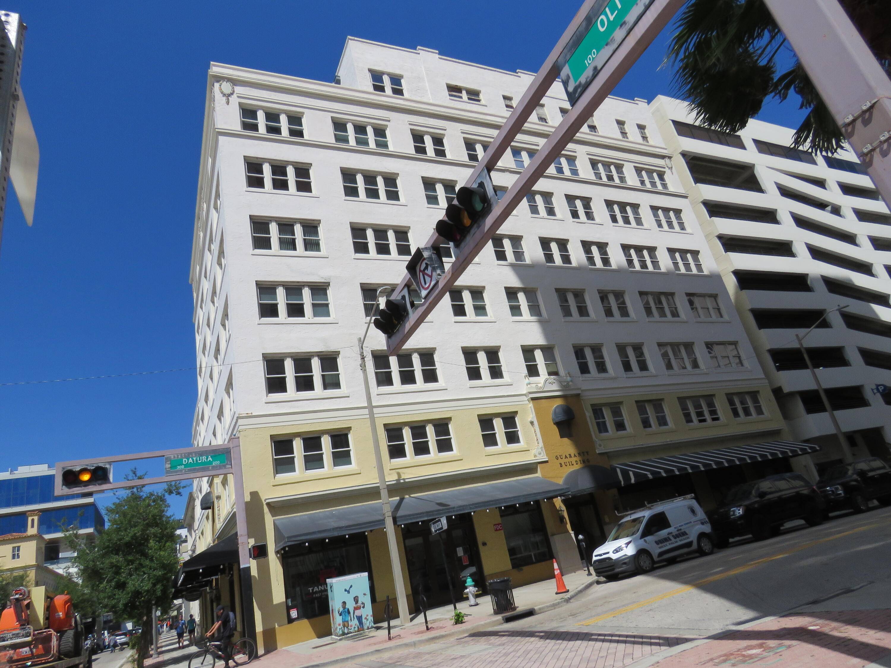 This bright and airy office with windows overlooking downtown West Palm Beach just blocks from the courthouse, office buildings, etc.