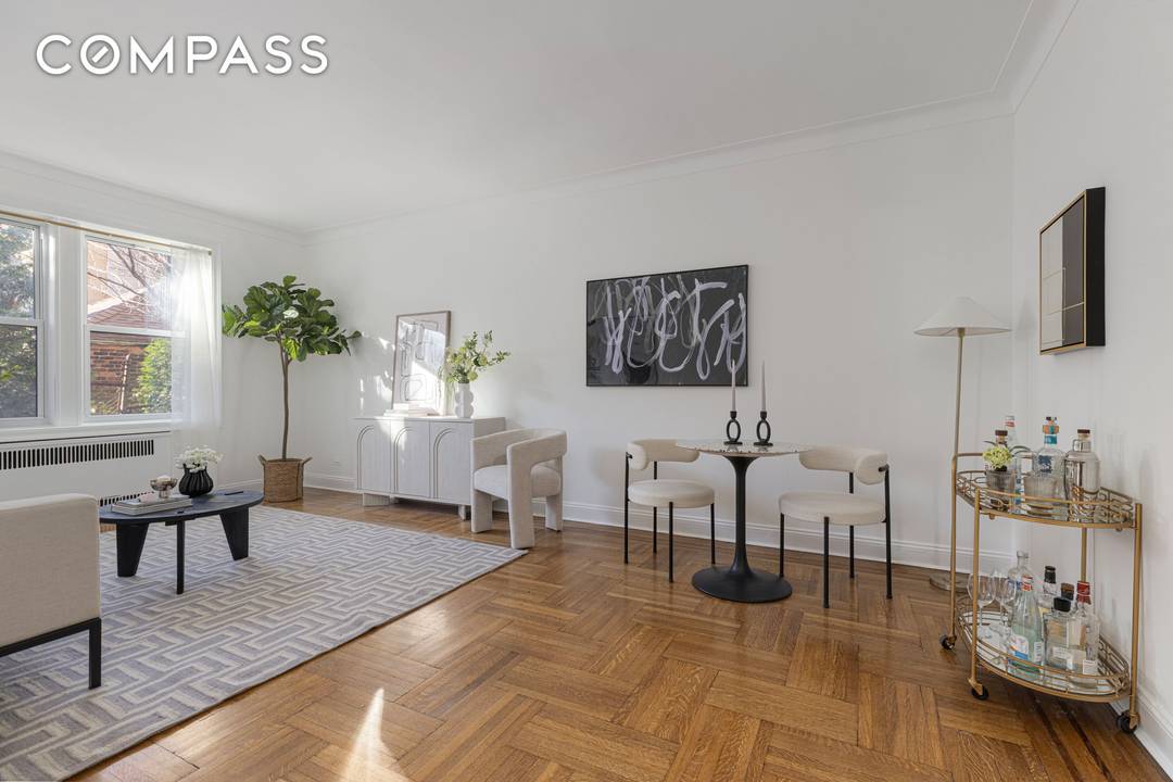 Renovated 1 bedroom in beautiful, well maintained pre war building with live in super, laundry room, storage, and bike room.