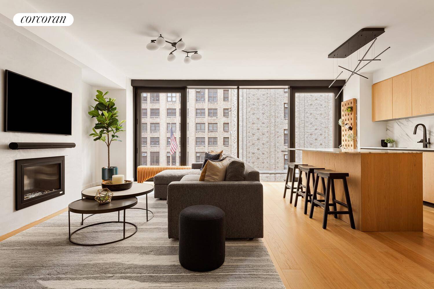 Modern Sophistication in Gramercy Full Floor 2 Bedroom with Private Elevator Entry Welcome to the 8th floor at 139 E 23rd Street a sun drenched, two bedroom, two bathroom home ...