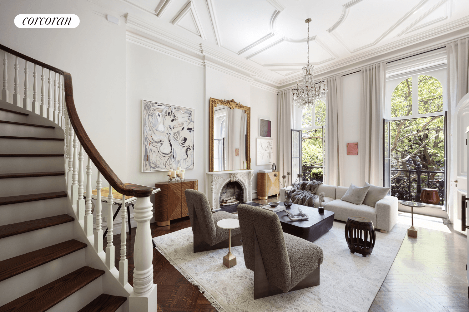 Beckoning the bygone era of the Gilded Age in New York, this exceptional 28 foot wide, elevator townhome sits perfectly positioned with a centerline view over Stuyvesant Square Park.