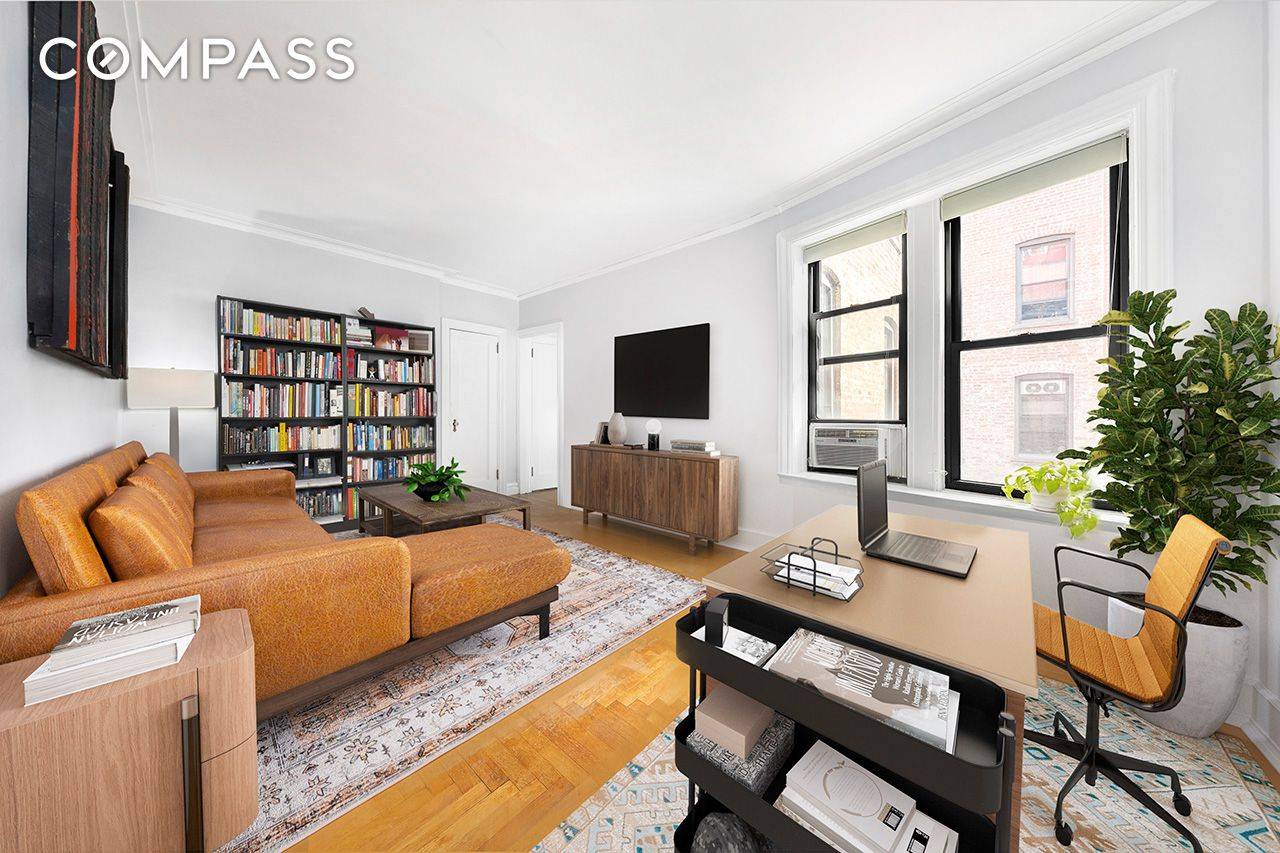 Located on a peaceful tree lined block, this thoughtfully renovated home offers windows in every room, blending prewar charm with modern comfort.