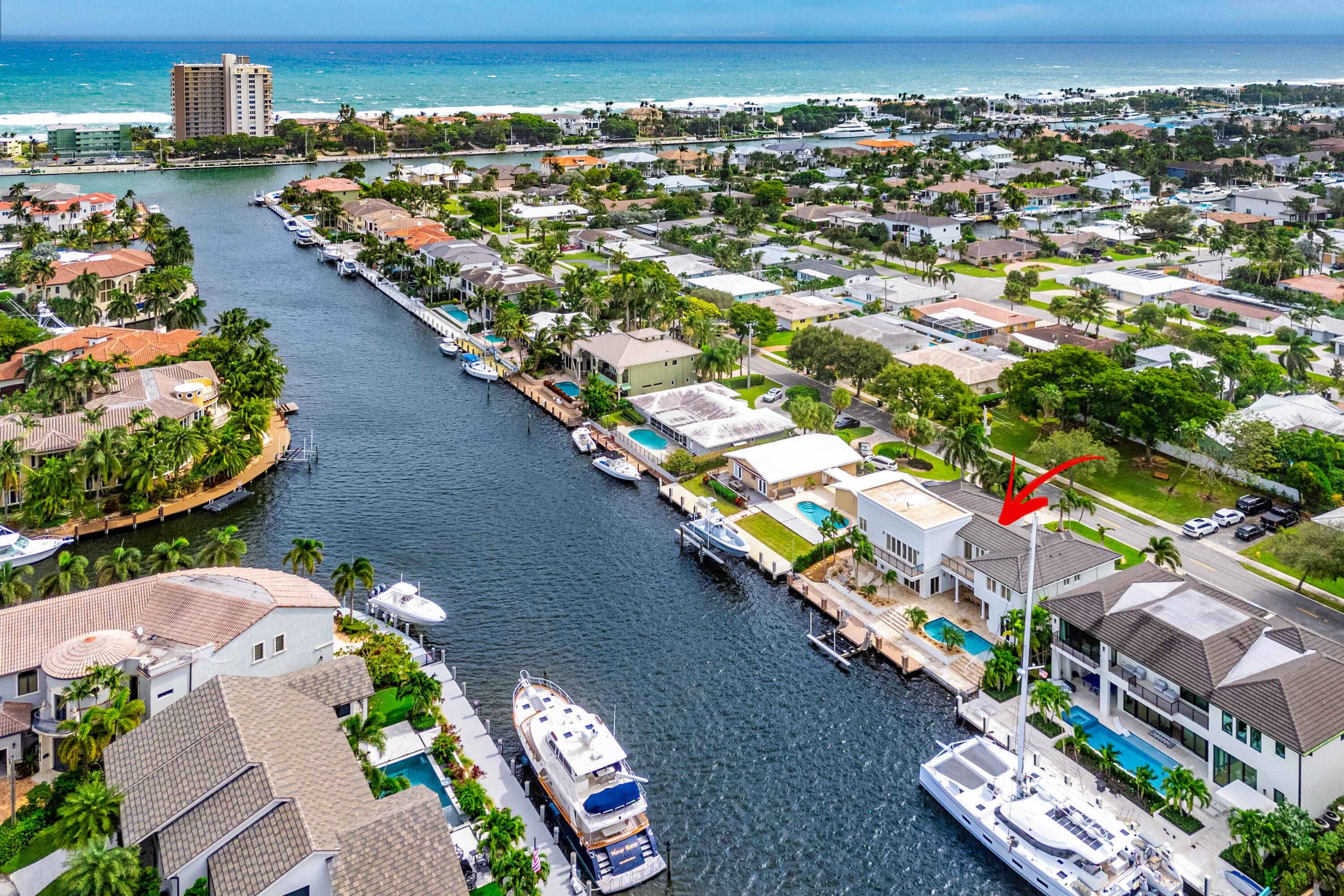 Experience unparalleled waterfront living in this stunning custom estate, perfectly situated along the expansive South Grand Canal which is 90 feet wide making it easy to navigate and turn around ...