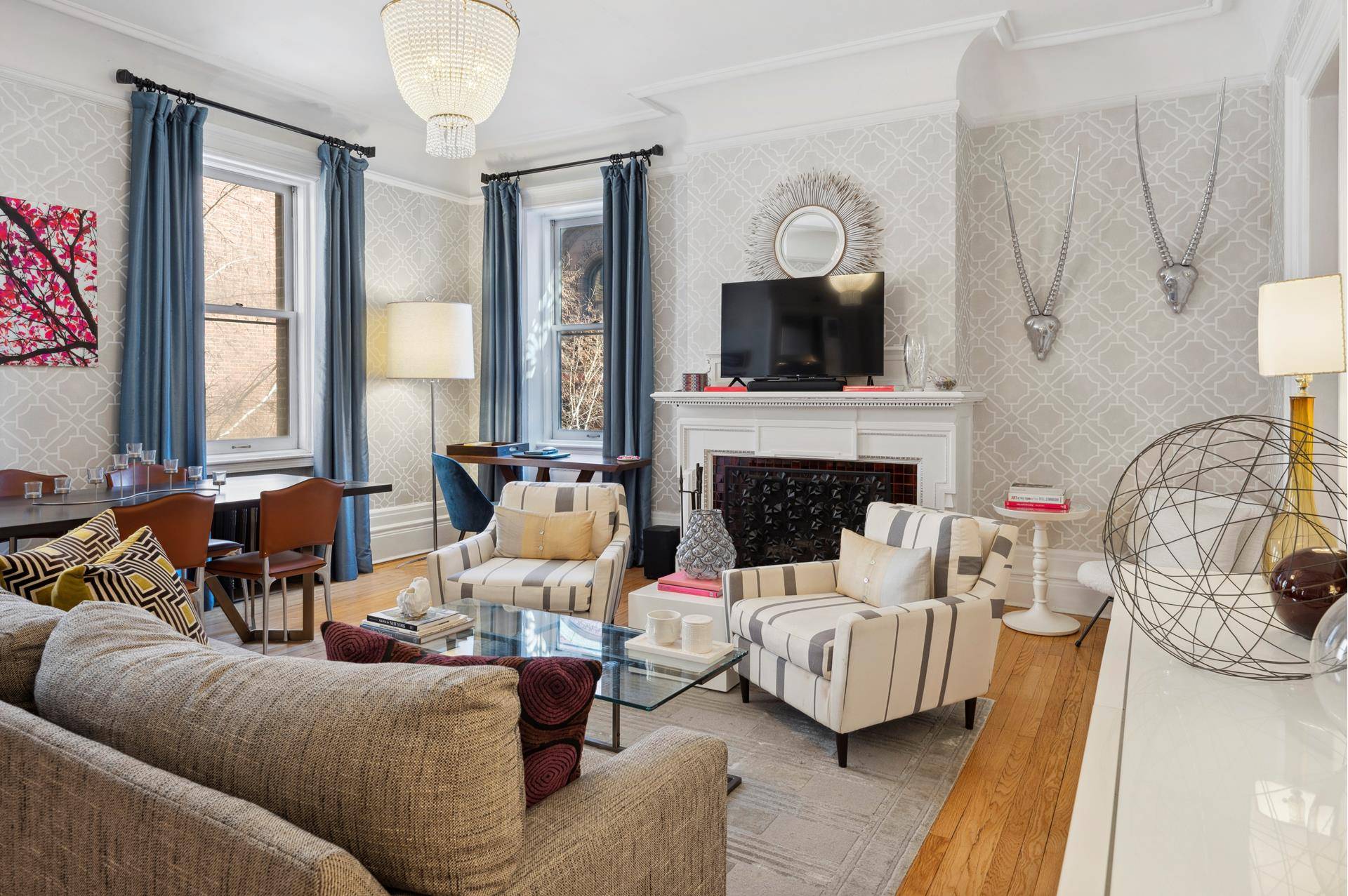 PRICE REDUCED Historic Turn of the Century Pre war Home Nestled in a landmark district, this exquisite corner unit apartment seamlessly blends historic charm with modern luxury.