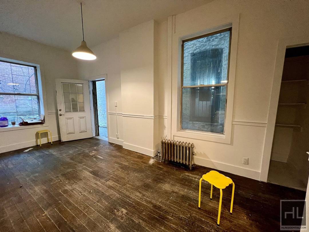 3BR 1BA Massive Backyard w Performance StageGarden level High ceilingsHardwood floors Closets throughout Heat amp ; hot water included Video available on instagram nycrooms4nomads Apartment has been cleaned up since ...