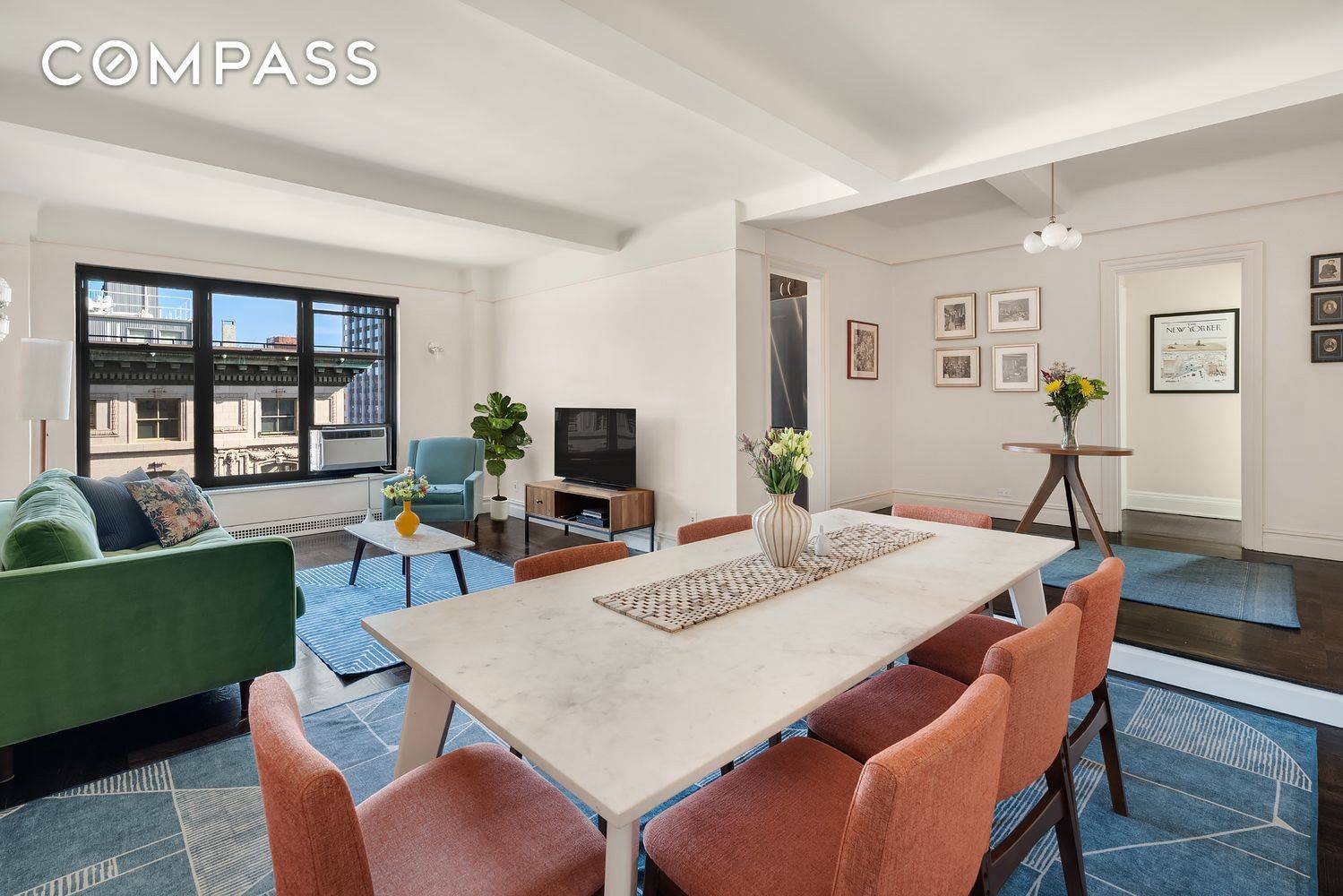 Gracious corner two bedroom residence perched on the 17th floor of this Art Deco masterpiece.
