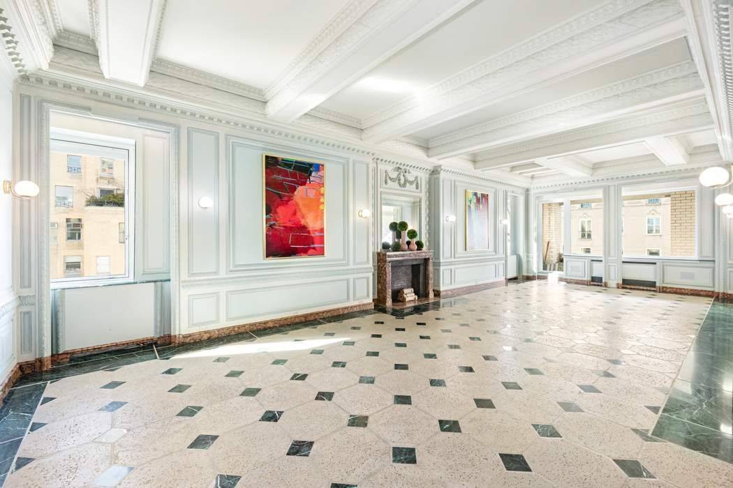 With gloriously sun flooded rooms, iconic city skyline and oblique Central Park outlooks, and a delightful south facing terrace overlooking East 72nd Street, this very sophisticated three bedroom residence also ...