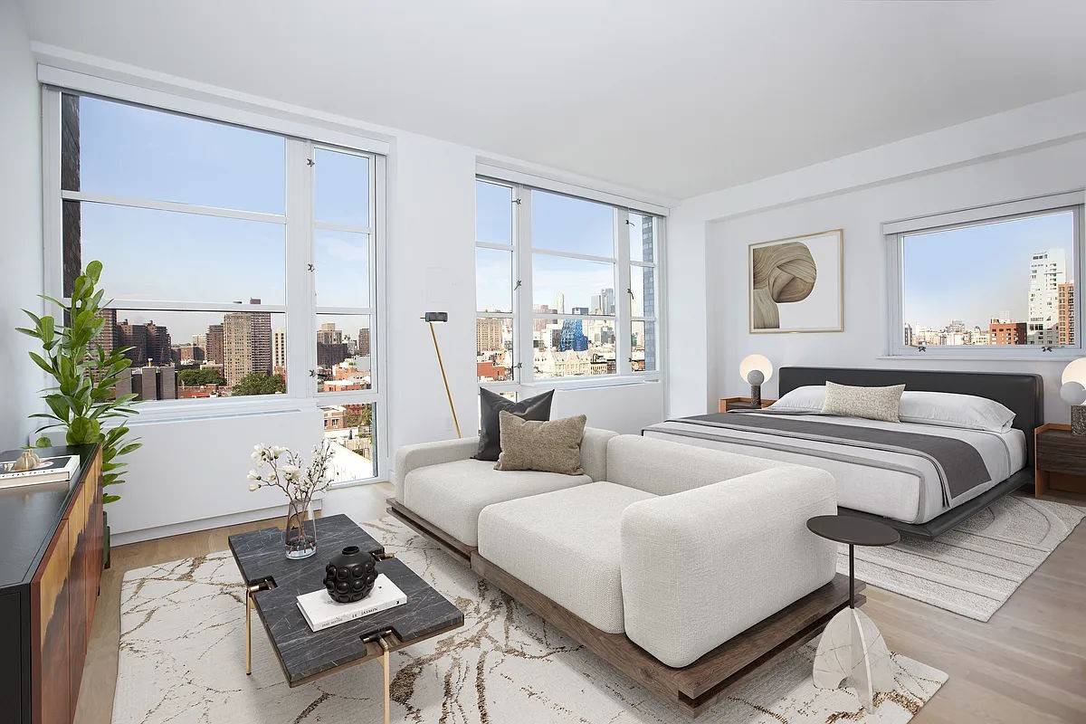 Condo quality finishes in this double exposure south and west alcove studio.