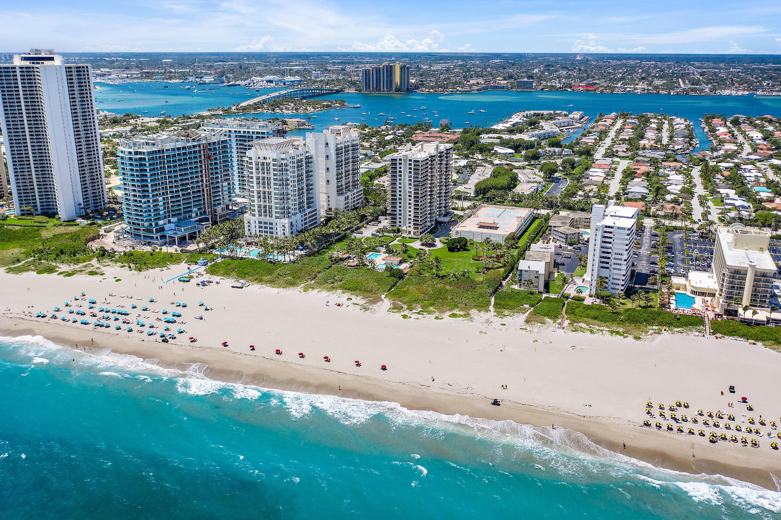 Spacious 2 2 corner over 1, 500 SF with beautiful water views and HUGE wraparound balcony, light and bright, large open rooms, updated appliances, kitchen with a water view, walk ...