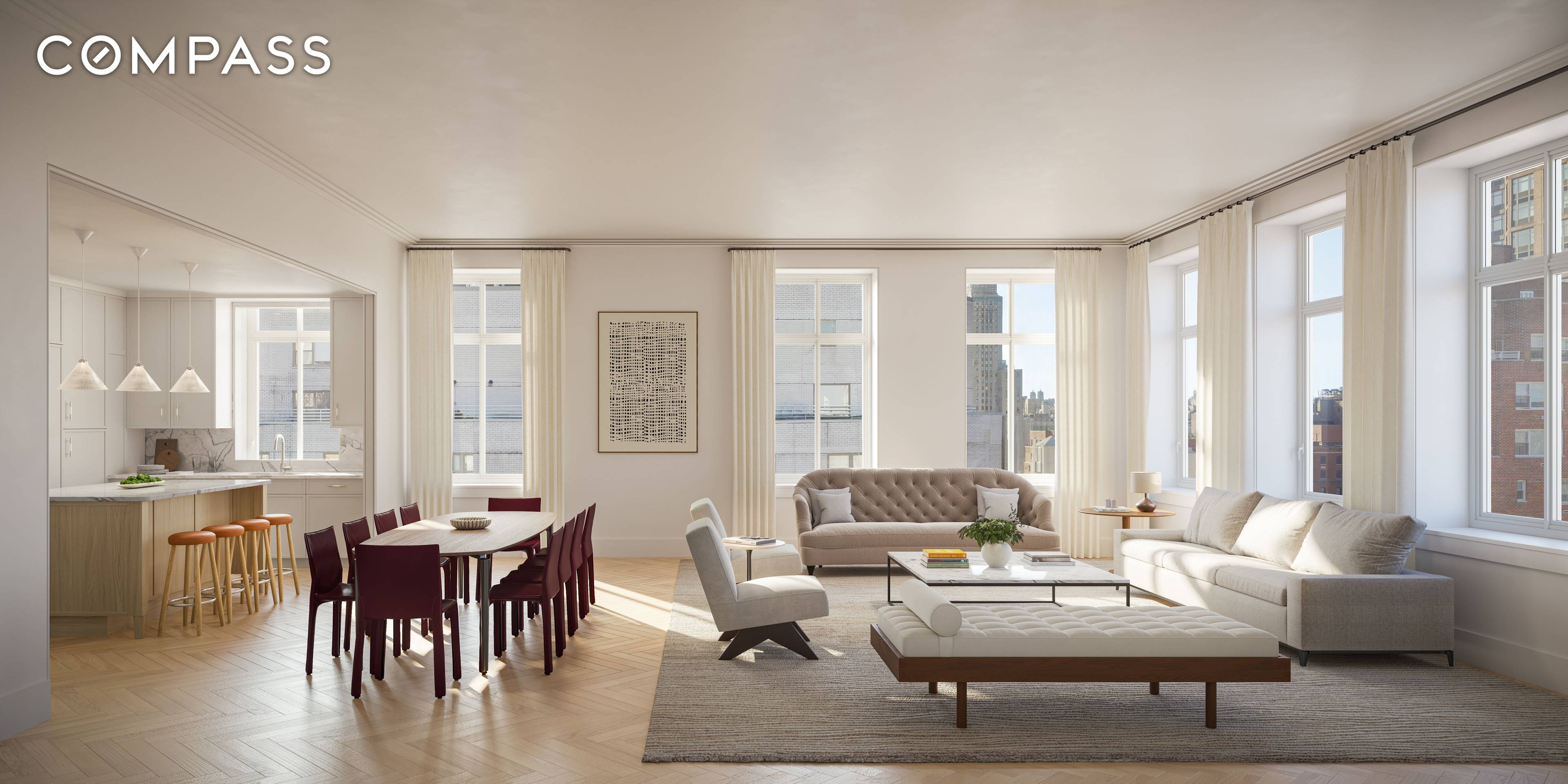 Residence 4B is a very special 3 bedroom, 3 and a half bath apartment.