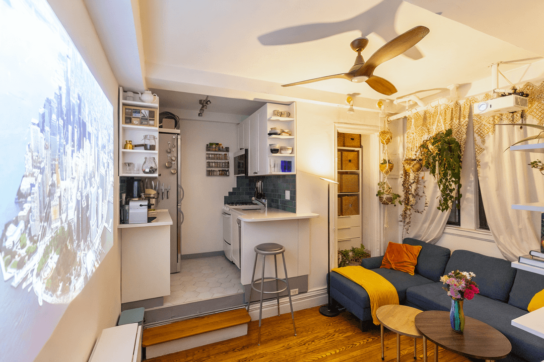 Quiet one bedroom home on first floor of ca 1928 Art Deco Coop has been thoughtfully renovated with careful attention to every detail, insuring gracious living.