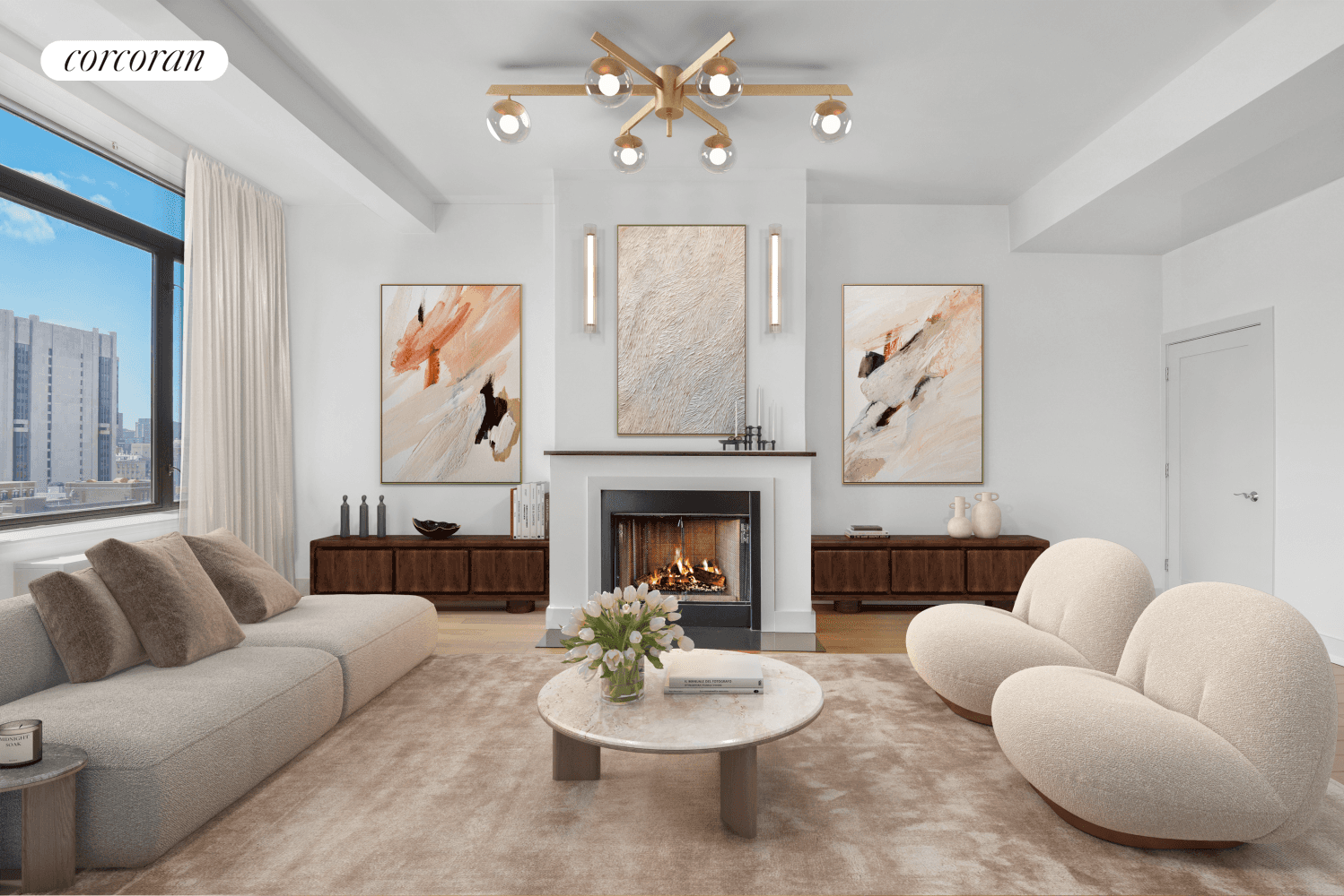 Some photos have been virtually staged Gorgeous penthouse duplex facing south with a private rooftop and open city views at The Lenox.
