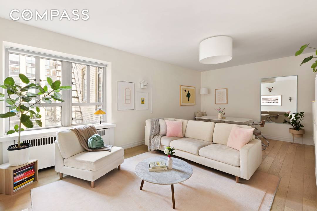 A gorgeous alcove studio on the fifth floor at The Chelsea Warren offers a serene southern exposure and new soundproofed hardwood floors, ensuring a bright, pin drop quiet interior.