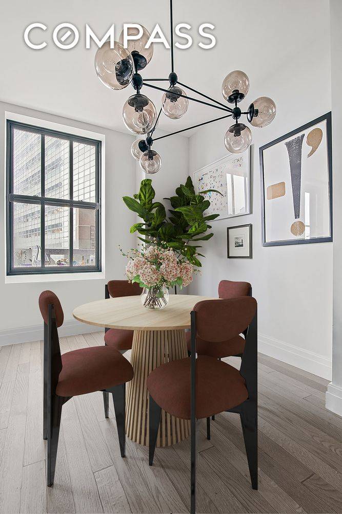 Oversized, one bedroom, one bath home office residence in the historic Ralph Walker building at 100 Barclay in Tribeca features a 255 SF private terrace right off the Living Dining ...