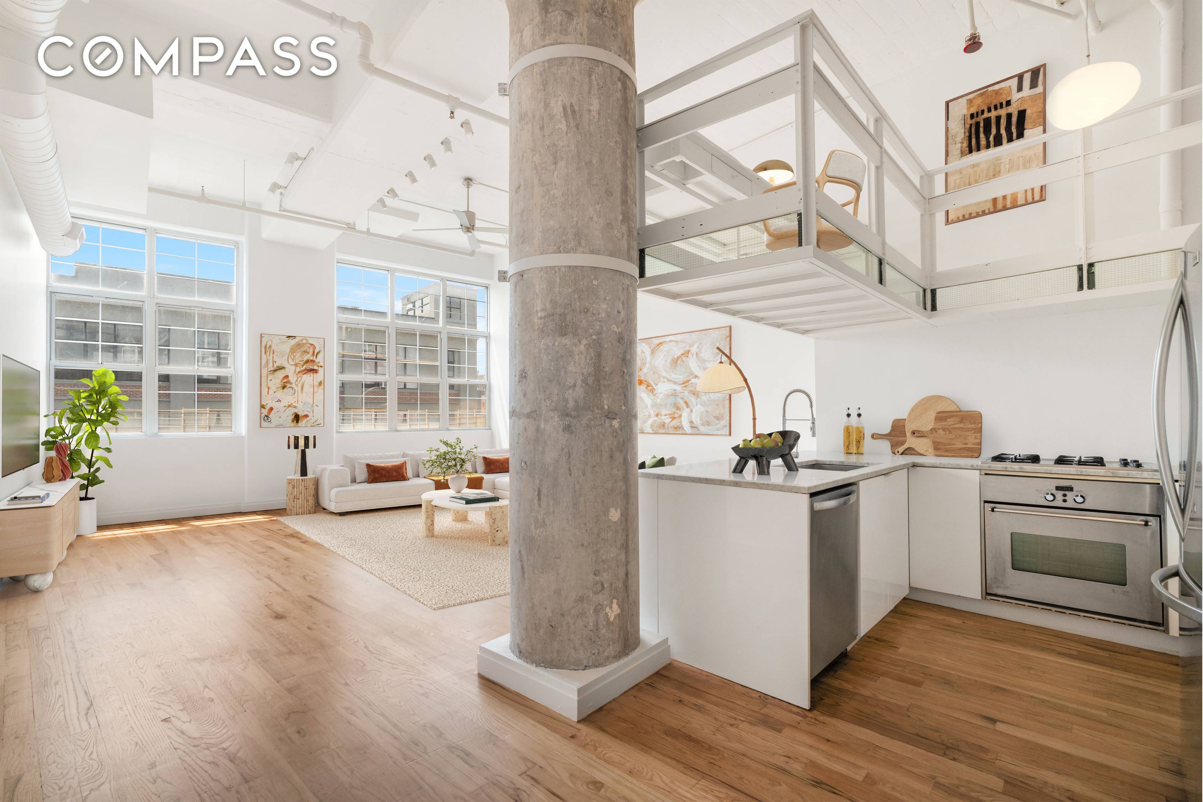 Bright Industrial Loft in Historic Chocolate Factory Conversion Live large in this character filled duplex loft set in a former chocolate factory at the intersection of Williamsburg and Bedford Stuyvesant.