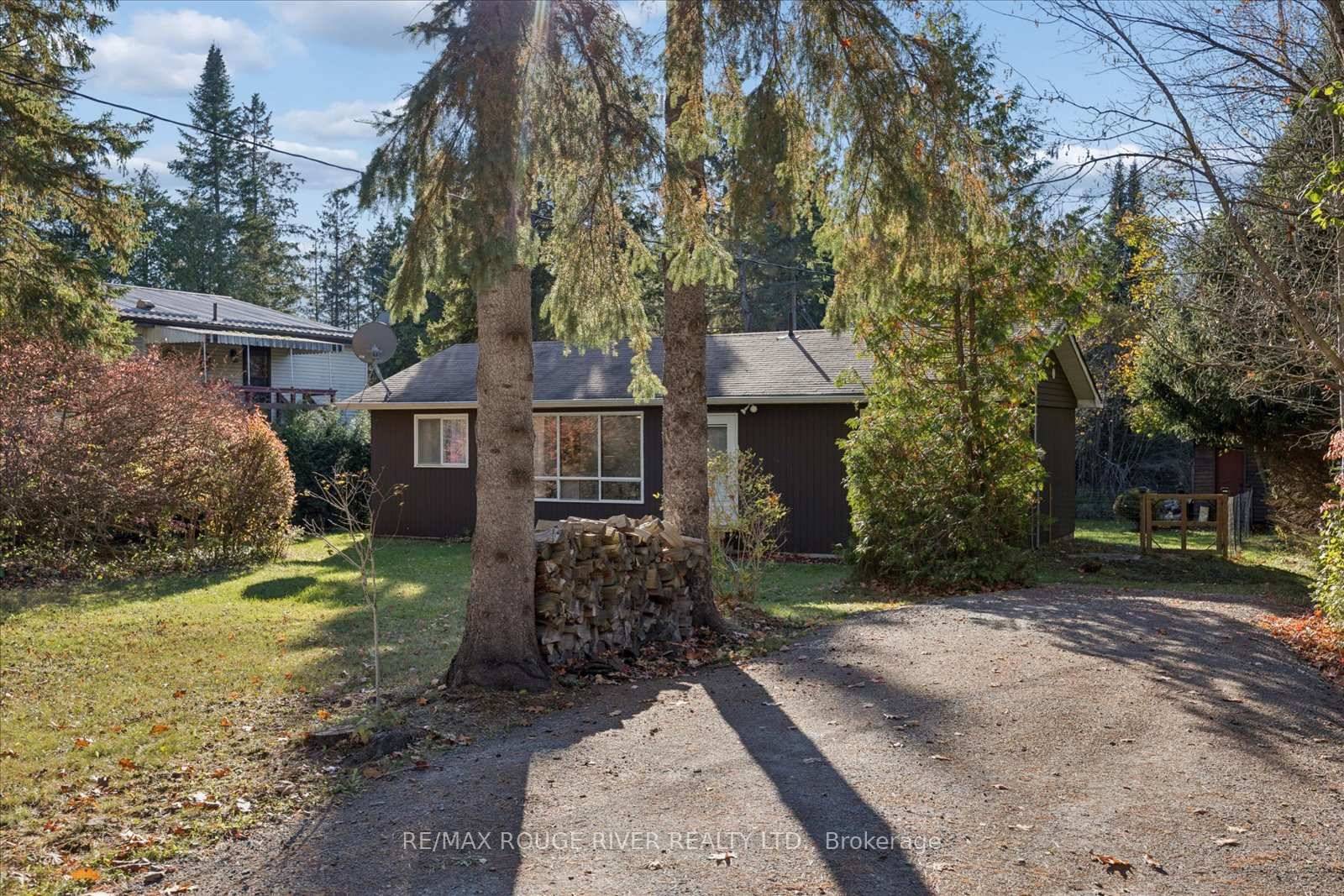 Discover this beautiful cedar sided bungalow nestled within a serene 126 acre gated community just east of Blackstock.