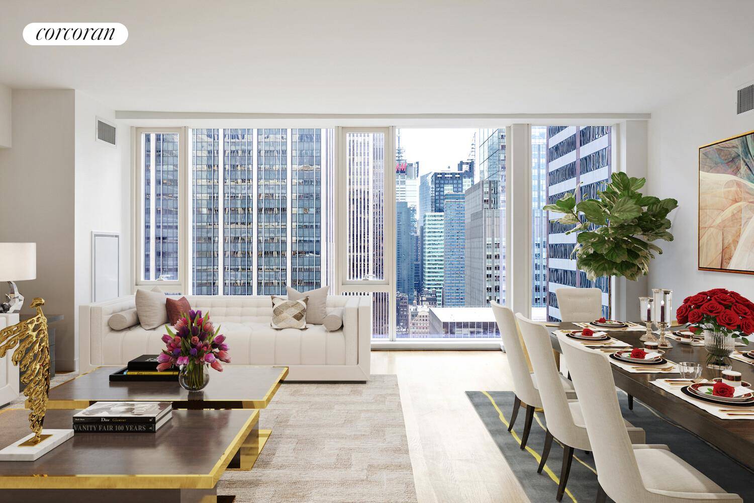 Welcome to Residence 31B at the prestigious 135 West 52nd Street a sleek, modern condominium nestled between the glamour of Fifth Avenue and the excitement of Broadway.