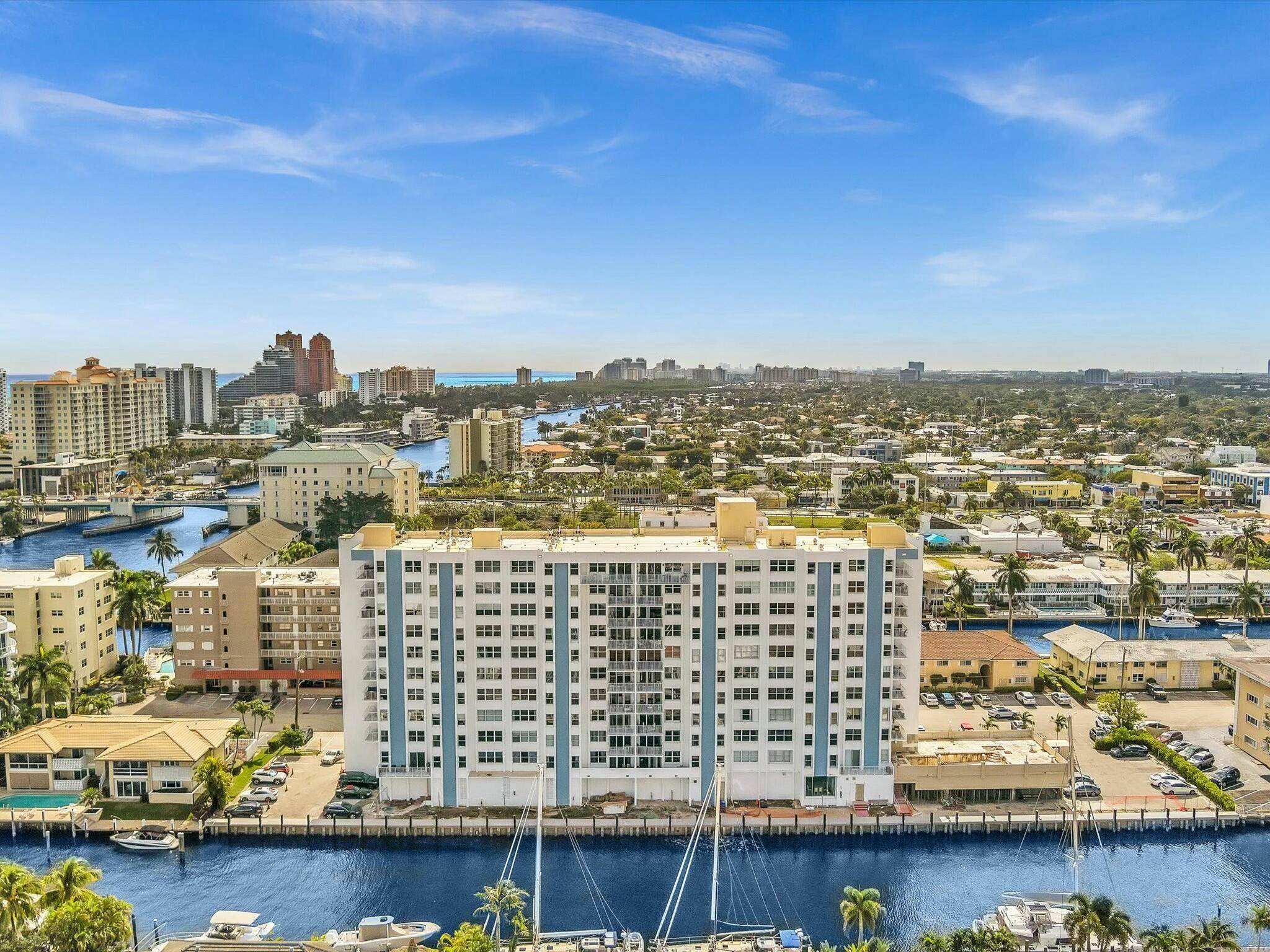 This spacious 2 bedroom, 2 bathroom condo boasts stunning views of the Intracoastal Waterway and Ft Lauderdale.