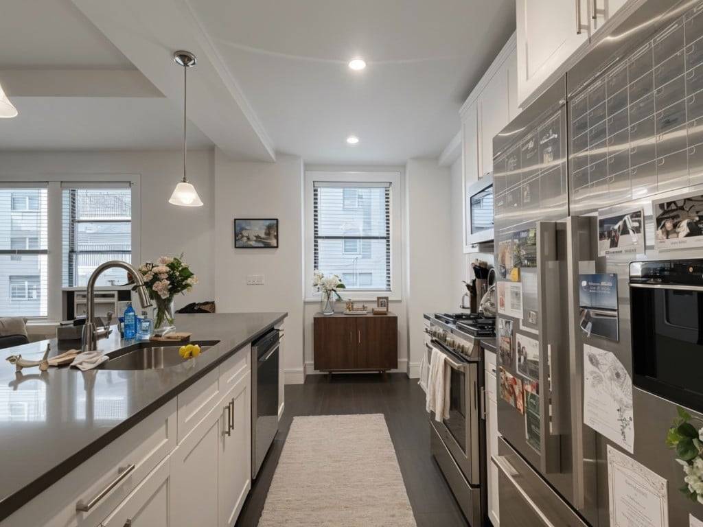 Full Service Doorman, 1 Bedroom Apartment with a modern open kitchen layout, located steps to Central Park.