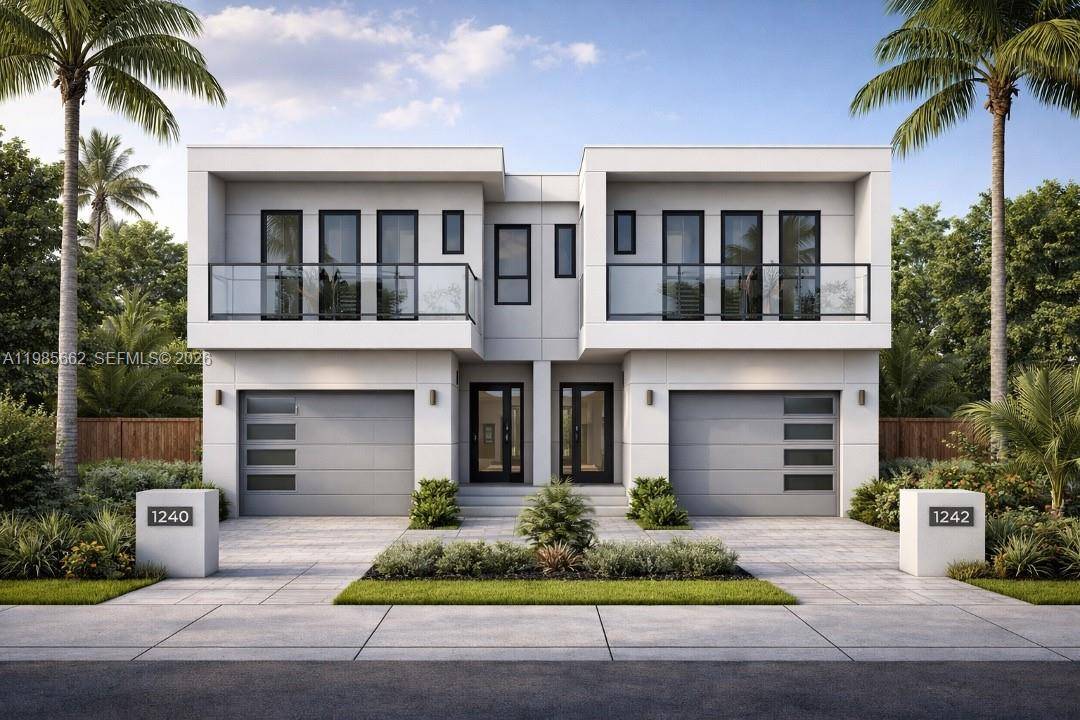 Prime Miami land sale with fully approved plans for a modern duplex.