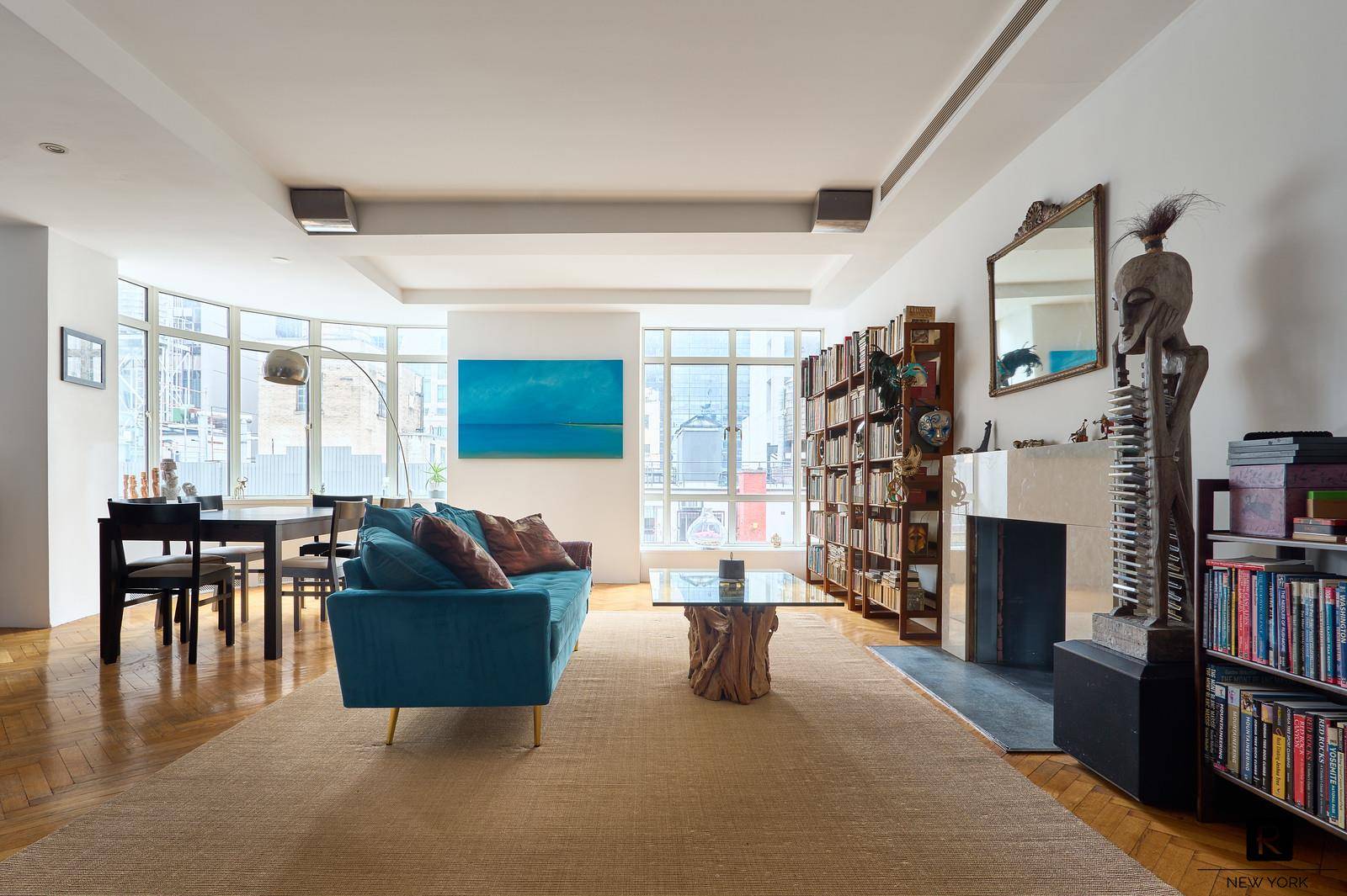 This incredibly spacious and bright 3 bedroom 3 bathroom in the iconic landmarked Rockefeller Building is a combination of 2 apartments.