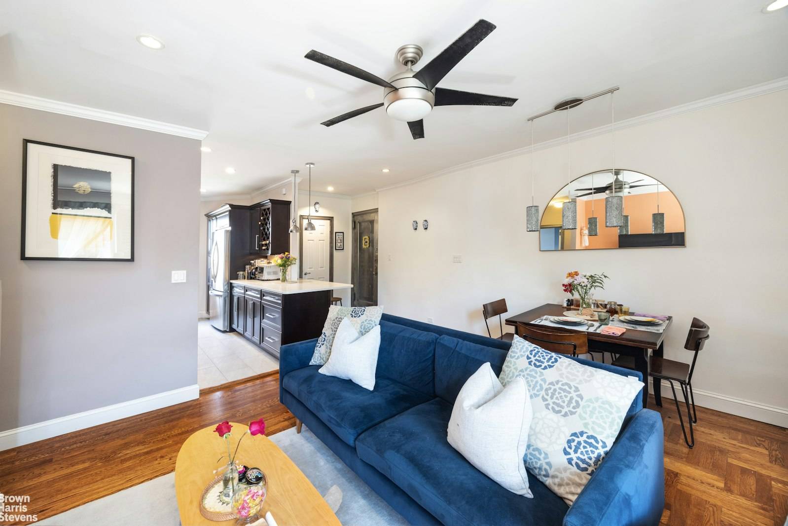 This top floor, renovated two bedroom co op at Celtic Park offers open Manhattan views, a smart layout, and a true sense of home.