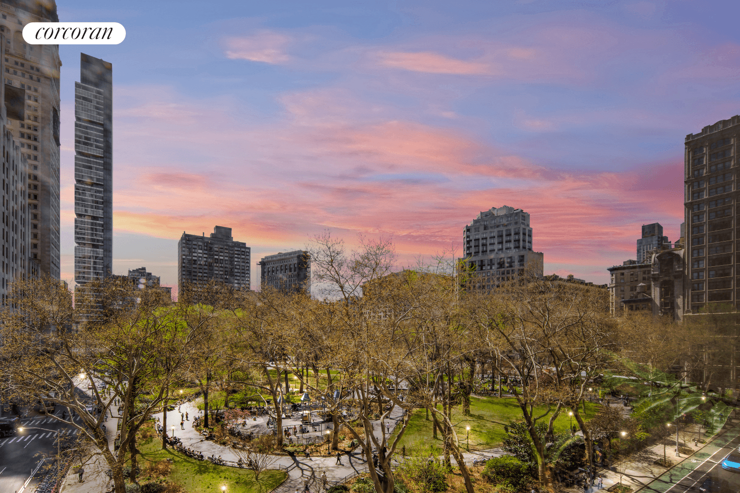 Rare full floor facing Madison Square Park.