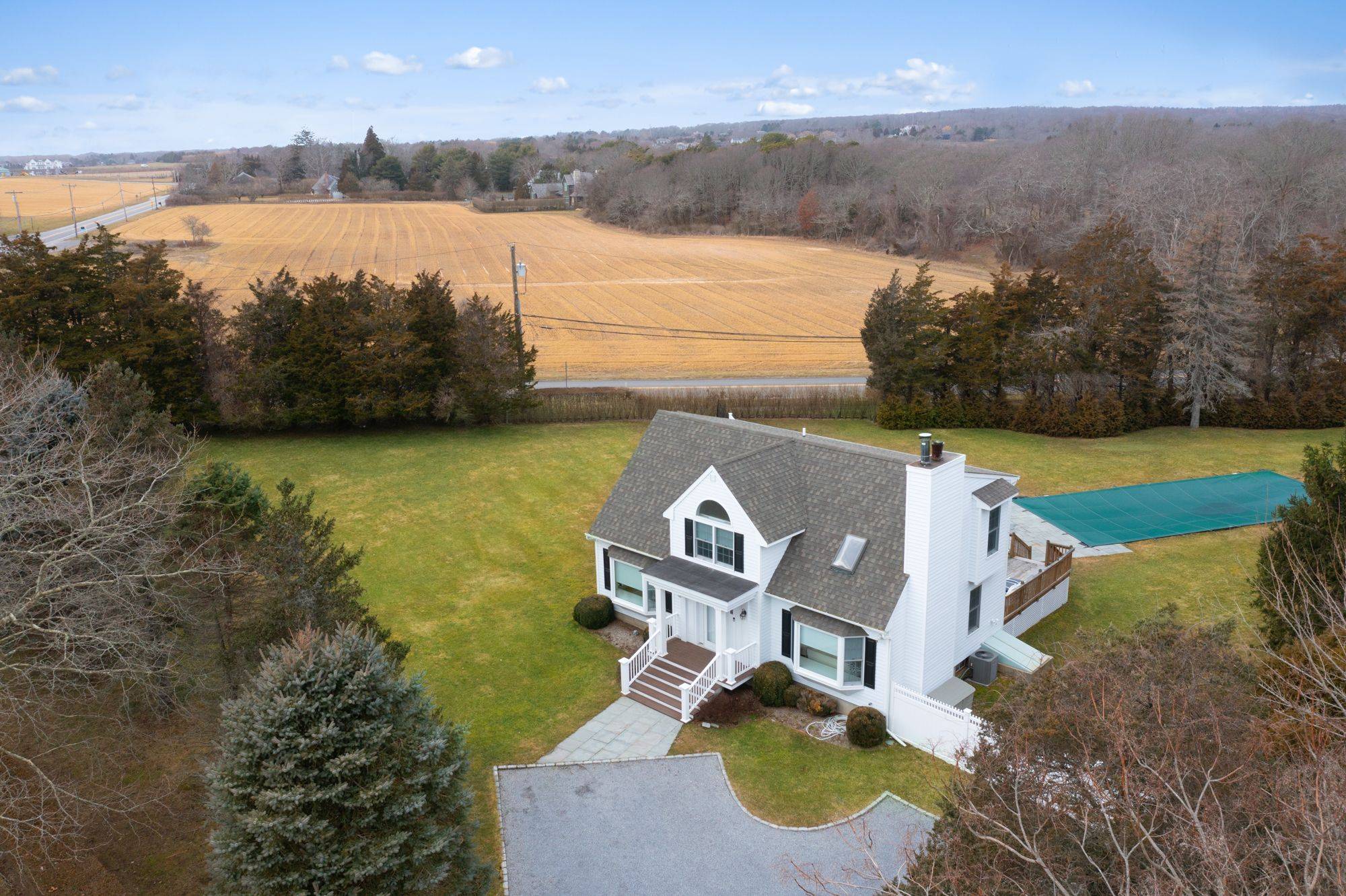 Water Mill Traditional with Sweeping Farm Views and Heated Pool 