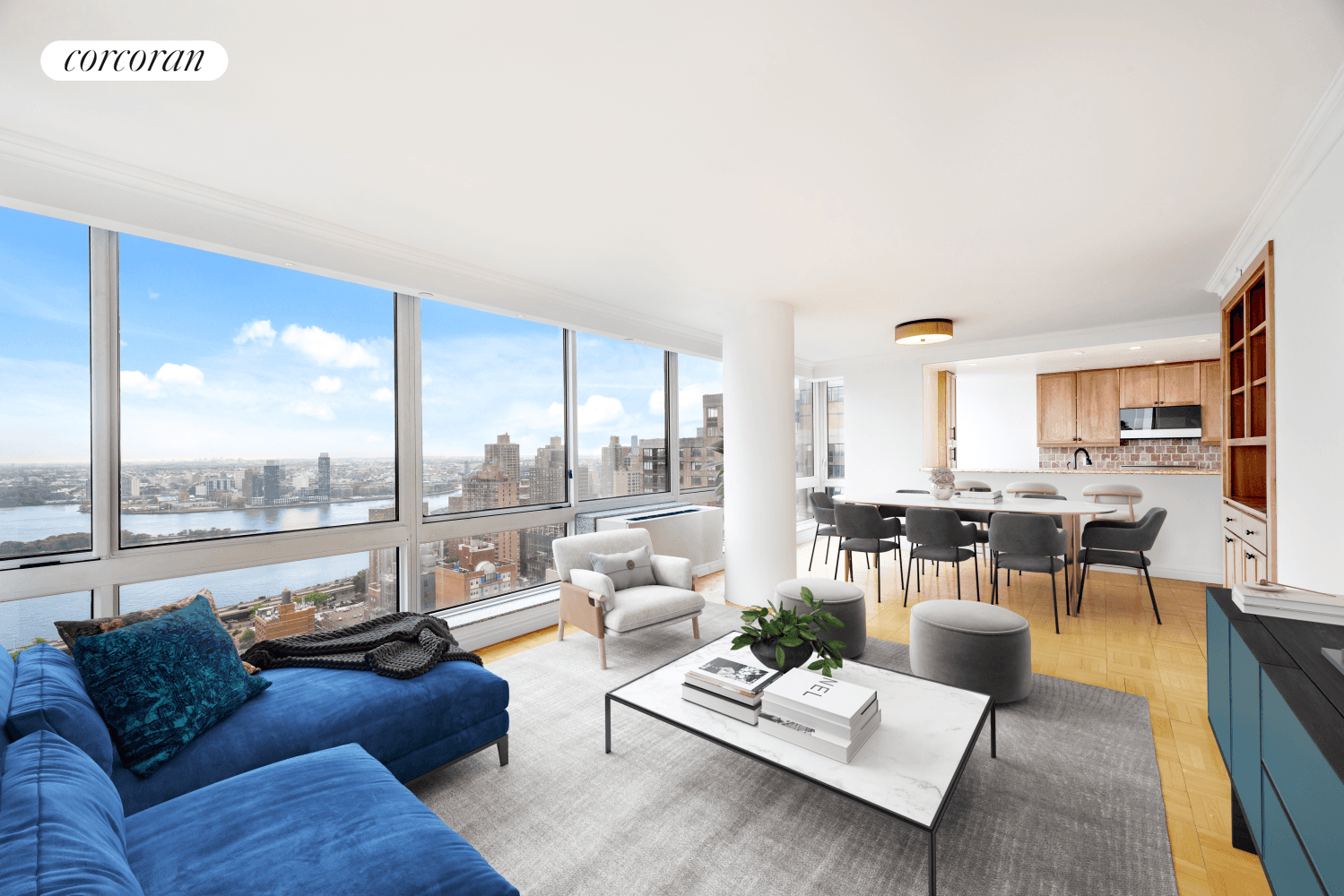 Bright Corner 3 Bedroom with Sweeping Views at One Carnegie Hill Rarely Available Opportunity Bask in breathtaking panoramic views and natural light from every room in this exquisitely designed corner ...