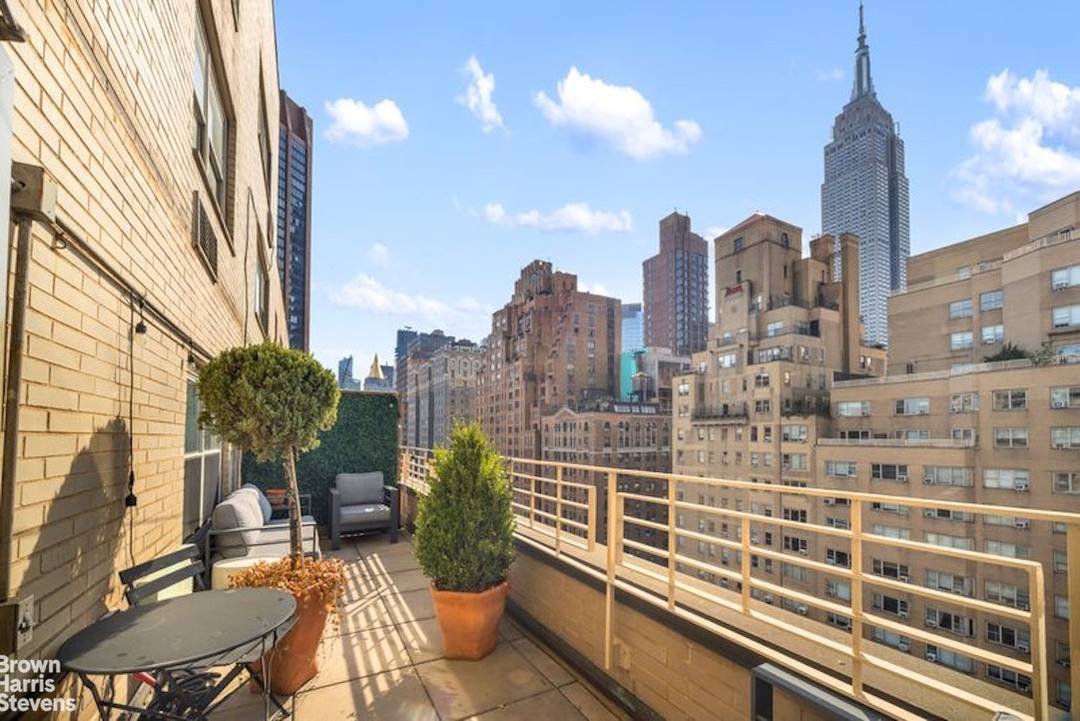 A TWENTY FOOT TERRACE HIGH ABOVE ON PARK AVENUE !