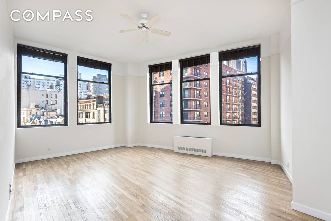 In one of the prime condominium loft buildings in Greenwich Village, the beautiful two bedroom two bathroom corner C line seldom comes on the market.