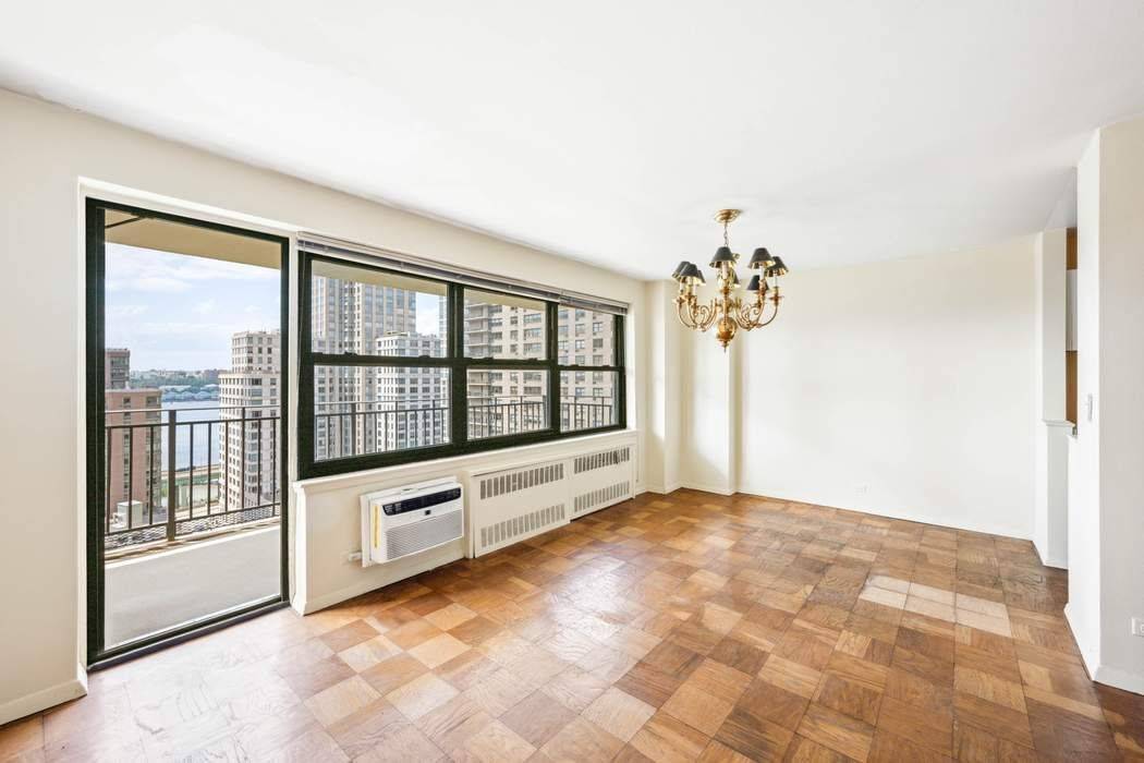 Very Rare and gorgeous high floor west facing two bedroom two bath with 20 foot wide terrace with amazing Hudson river and sunset views !