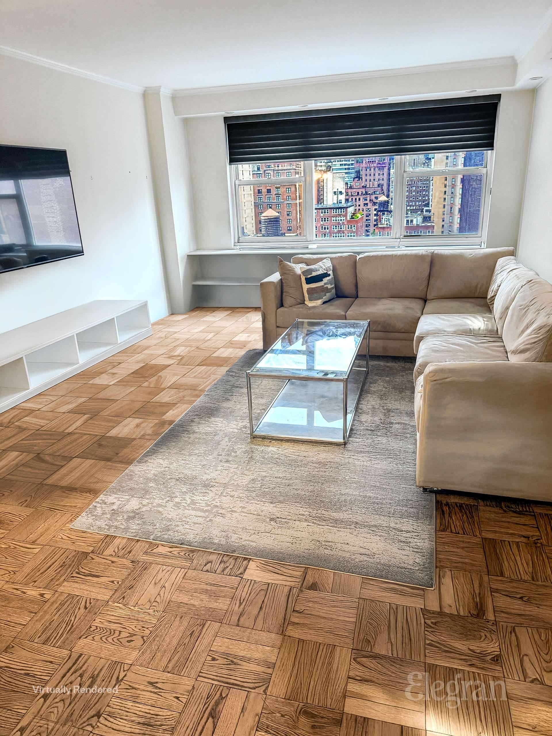 Large renovated one bedroom in the Warren House on the 19th Floor.
