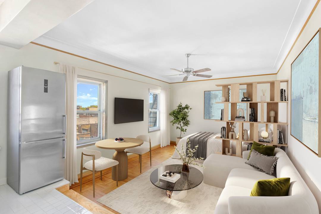 Residence 6F at 55 Eastern Parkway presents a rare opportunity to own a top floor, split level studio that seamlessly blends classic prewar character with thoughtful modern updates, all set ...
