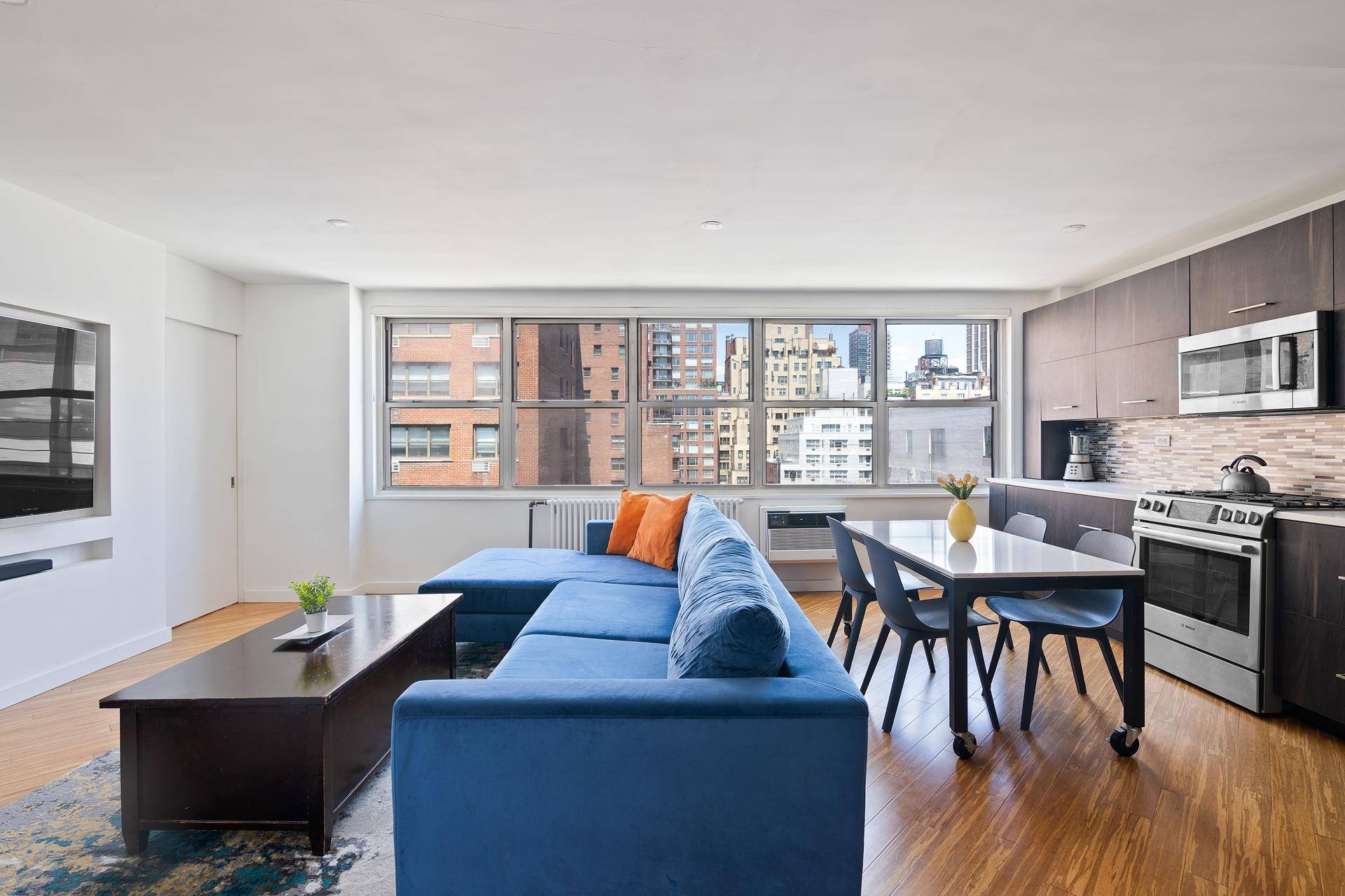 This approximately 900 SF penthouse corner apartment with unobstructed open views has been completely and lovingly gut renovated down to the studs.