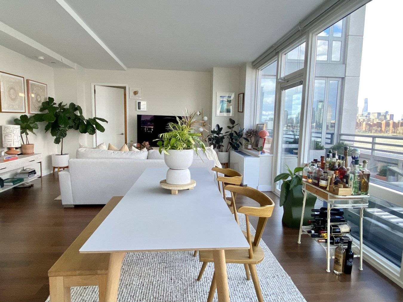 New to market and rarely available Big 2 Bedroom 2 Bath Corner Apartment with a huge wraparound private terrace with amazing unobstructed water and city views from every room.