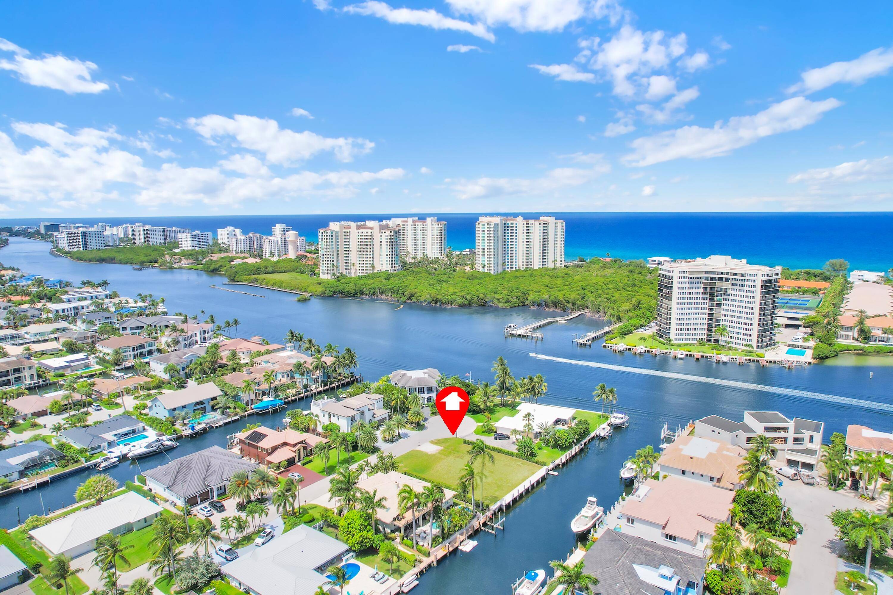 WATERFRONT LAND for SALE in Boca Raton that is ready for a custom build dream home.