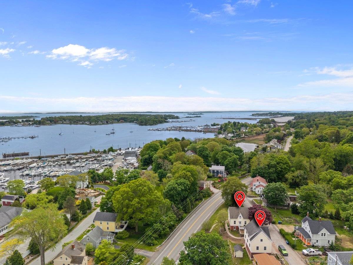 Two homes at 2 Ashby St, in the heart of downtown Mystic, w Mystic River views.
