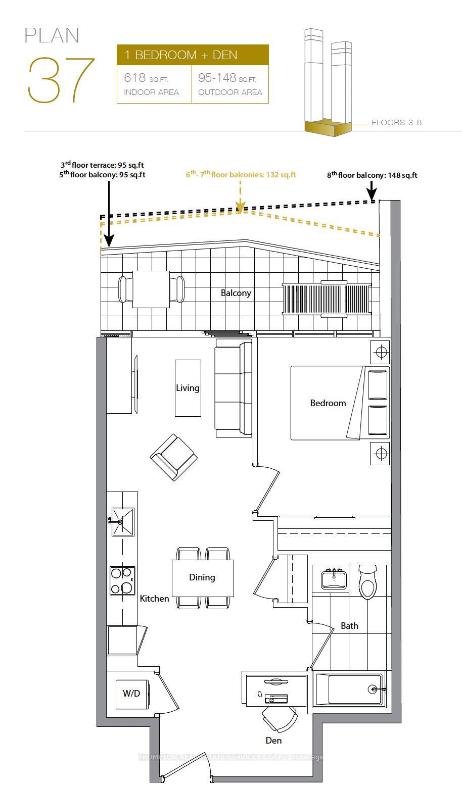 Stunning 1 Bed Den in Concord Canada House.