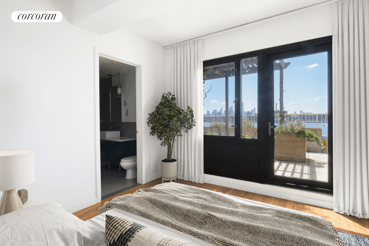 This Penthouse unit with a breathtaking New York City skyline Water view and a massive private terrace is waiting to be yours !