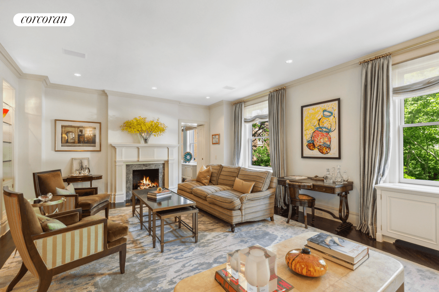 Grand scale entertaining spaces, modern systems and the perfect perch over Carl Schurz Park make this rare 10 room full floor 4 bedroom 4.