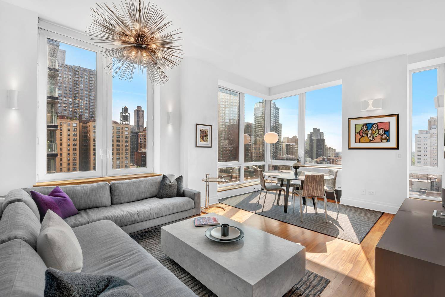 This is a stunning bright, spacious corner 2 bedroom with incredible light and triple exposures.