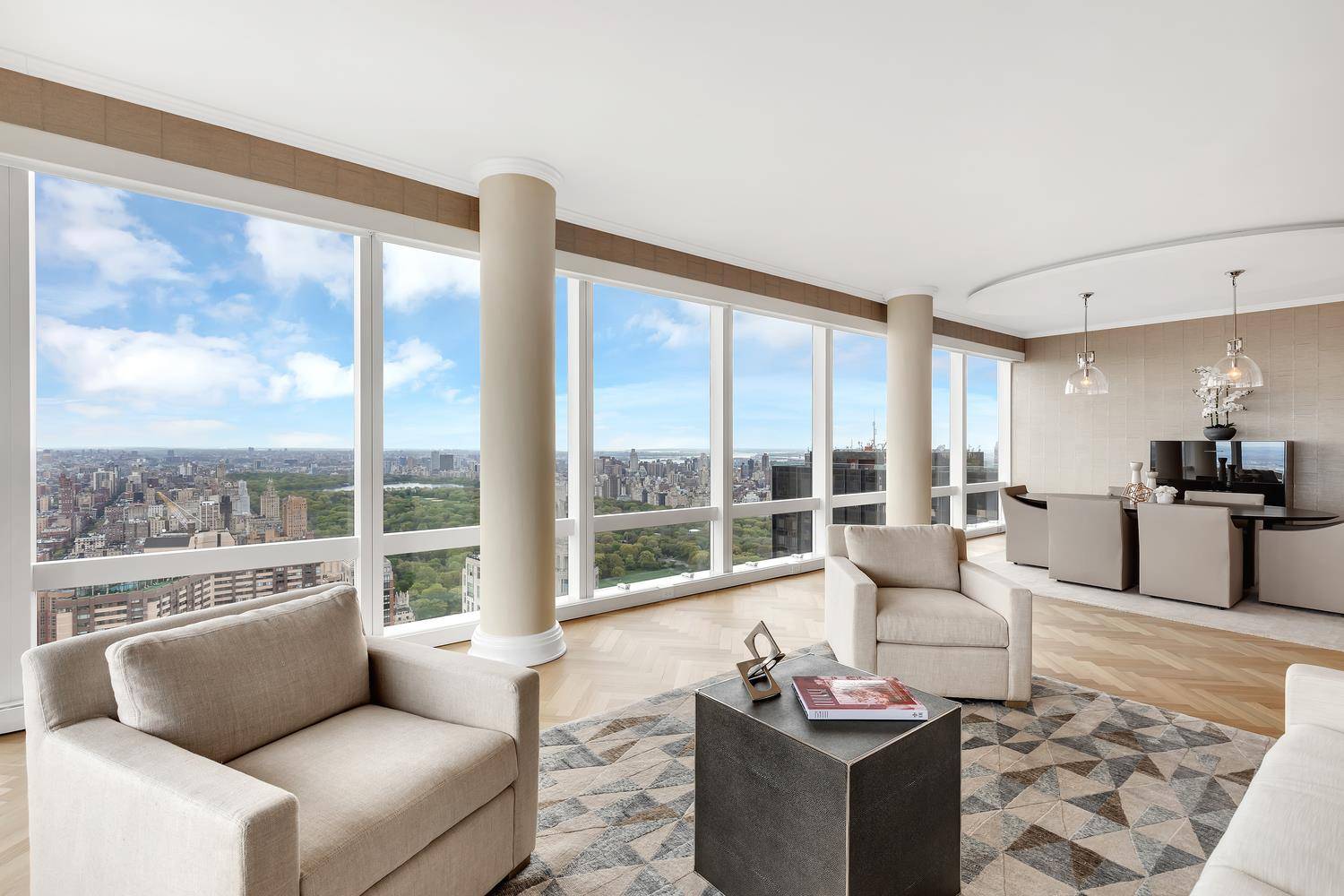Welcome to the exquisite Residence 72A at the Mandarin Oriental Residences Condominium perched high above the shimmering skyline of Columbus Circle.